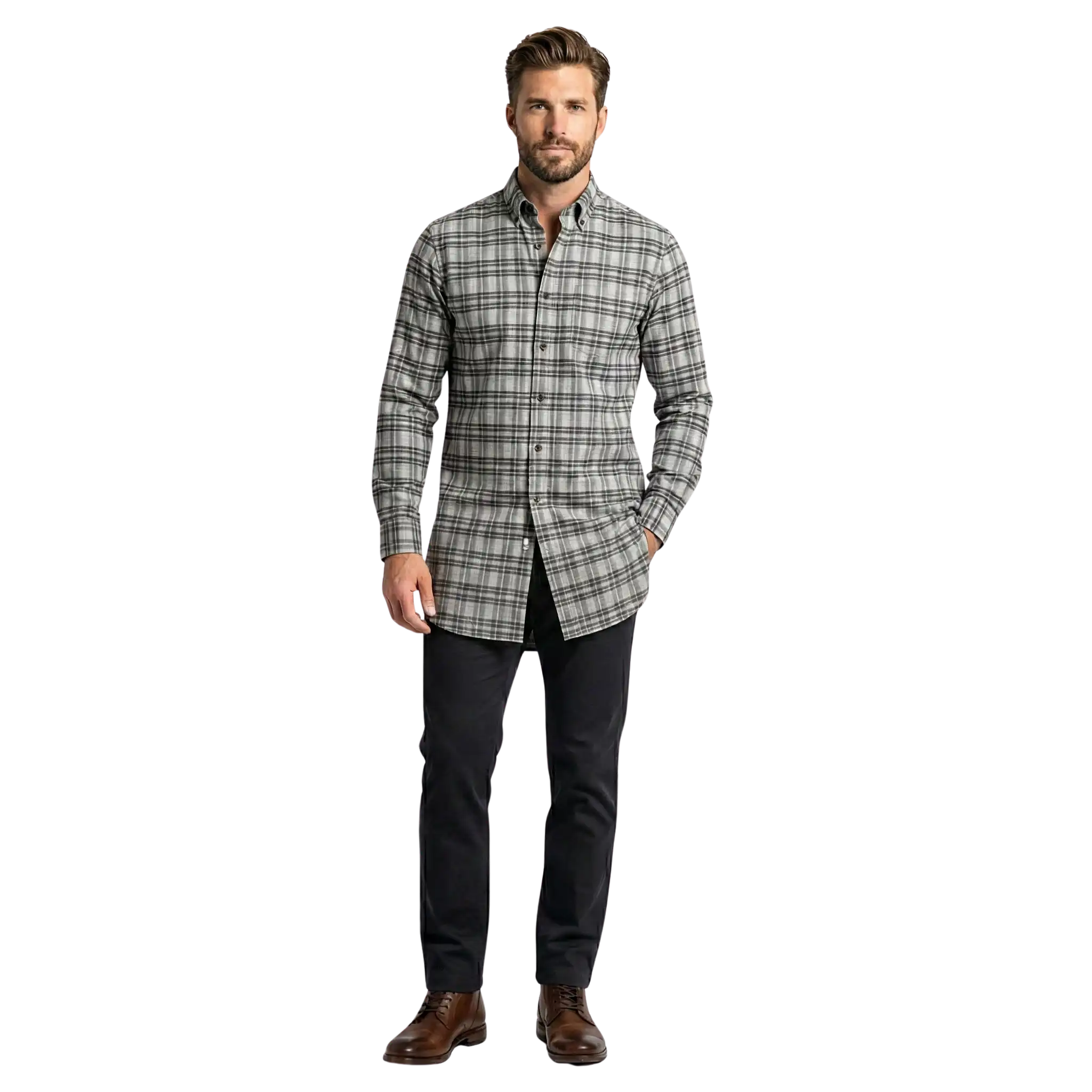 long sleeve button down shirt pants