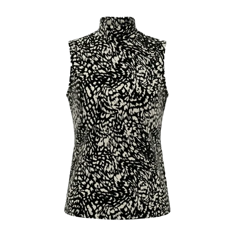 black white short sleeve turtleneck