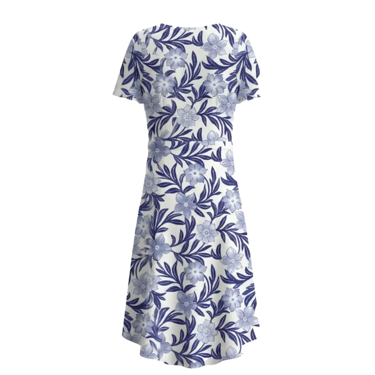 blue pattern dress
