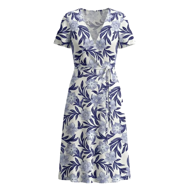 blue pattern dress