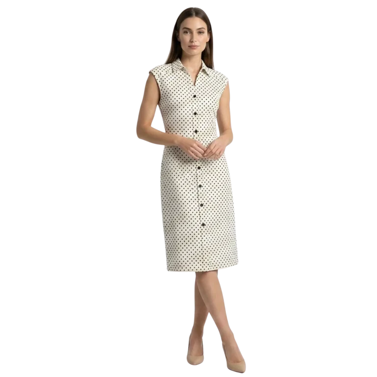 button down dress model