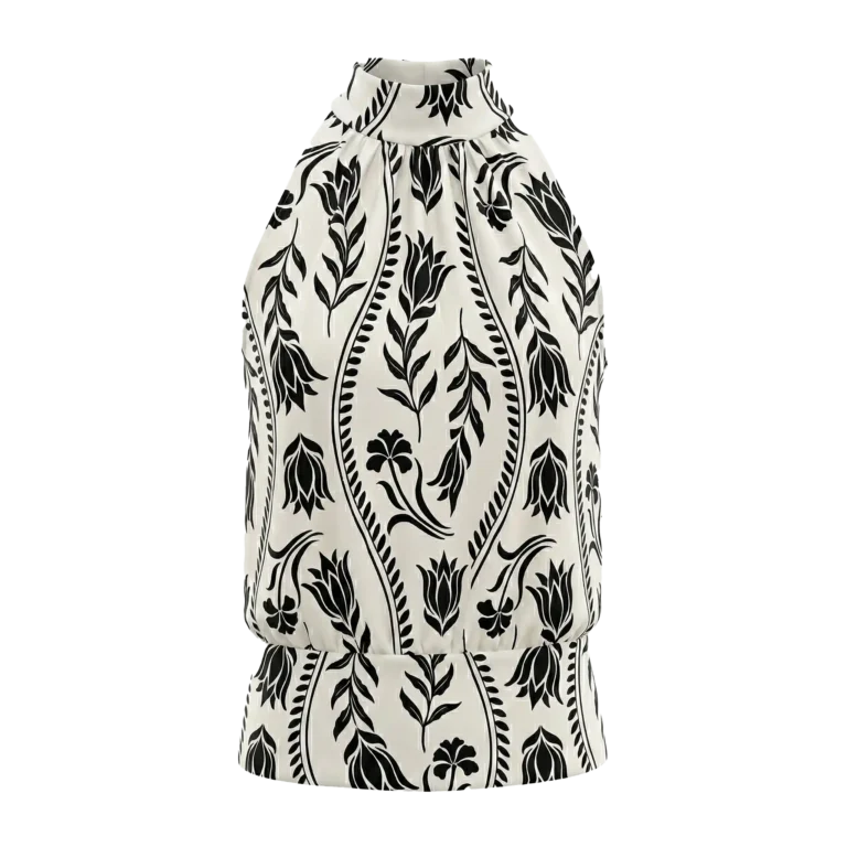 high neck sleeveless top