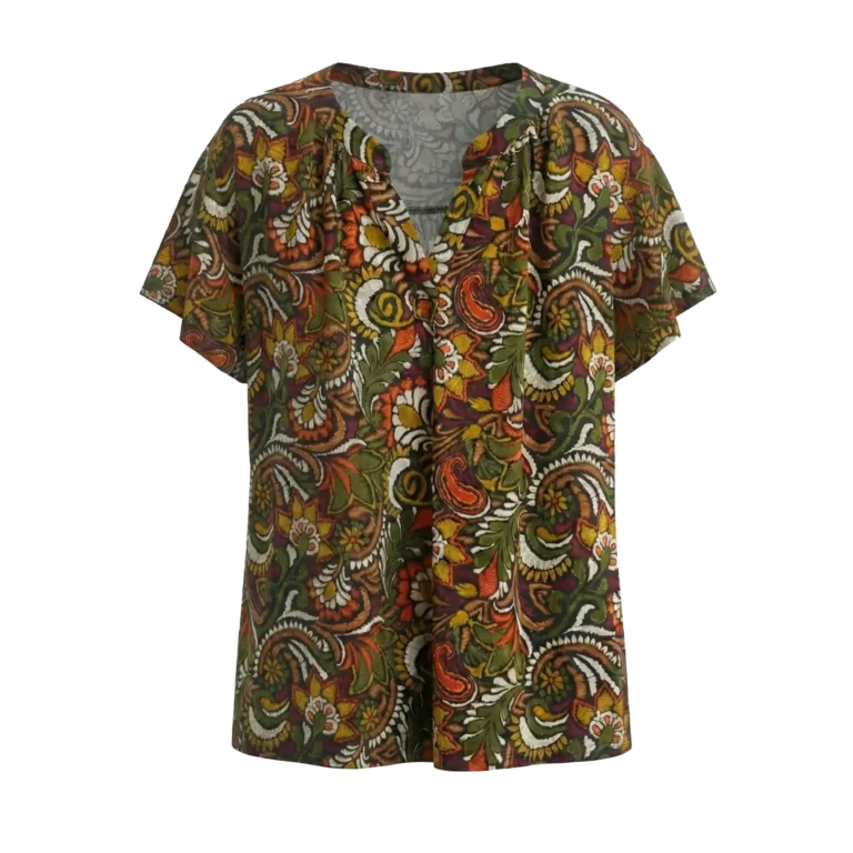 short sleeve woven top