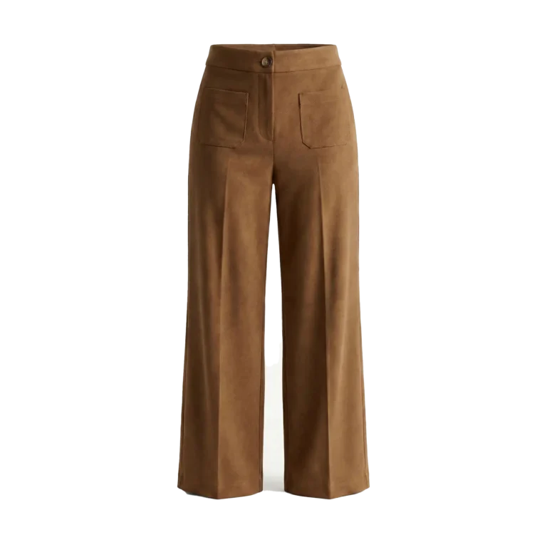 velvet wide leg trouser