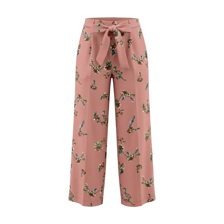 wide leg pink floral trouser