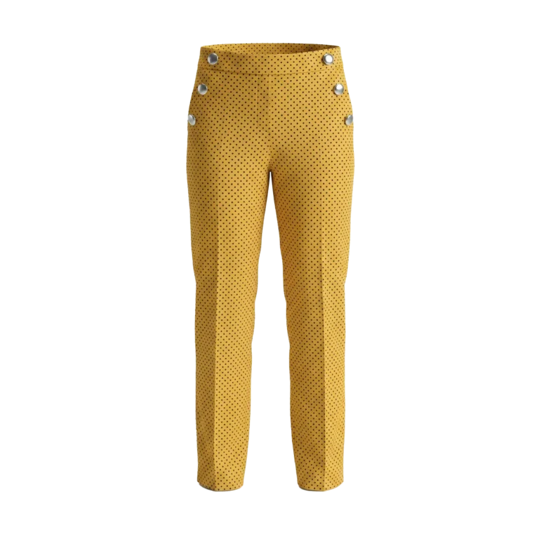 yellow straight leg trouser